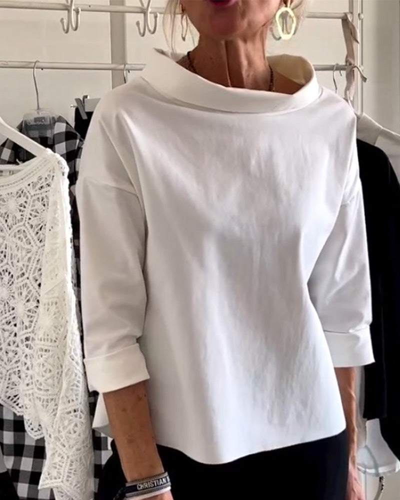 Witte casual top met revers