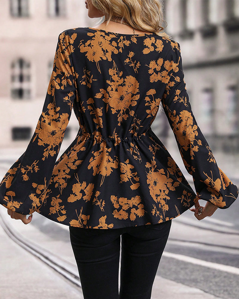 Herfst blouse met v-hals