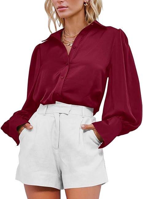 Aranielle | Satijnen Button Down Overhemd