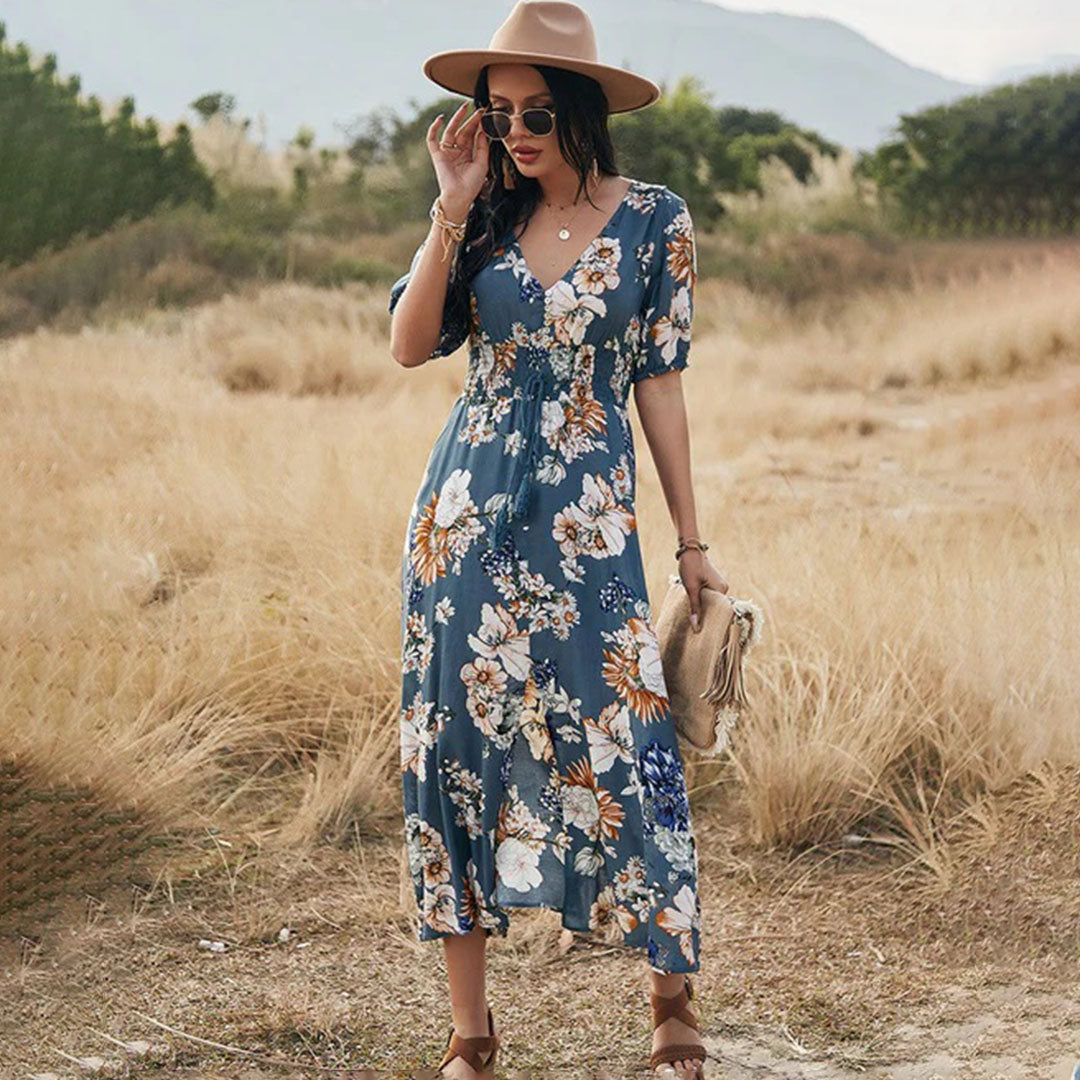 Zomerjurk met bloemenprint van VOORJAAR - Bloei Parijs