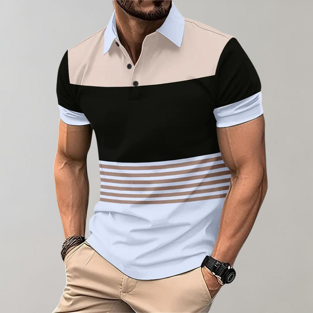 Stijn - Herenpoloshirt met kleurblokken