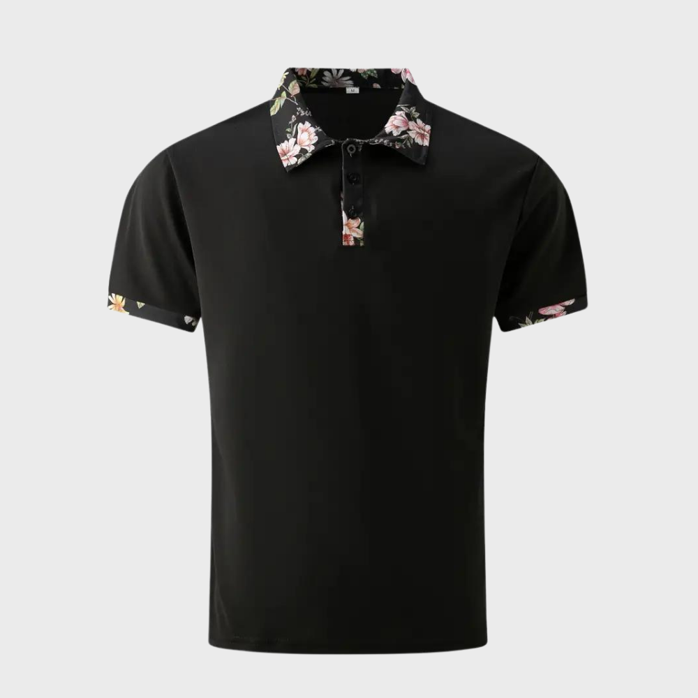 Piet - Herenpoloshirt met bloemenpatroon