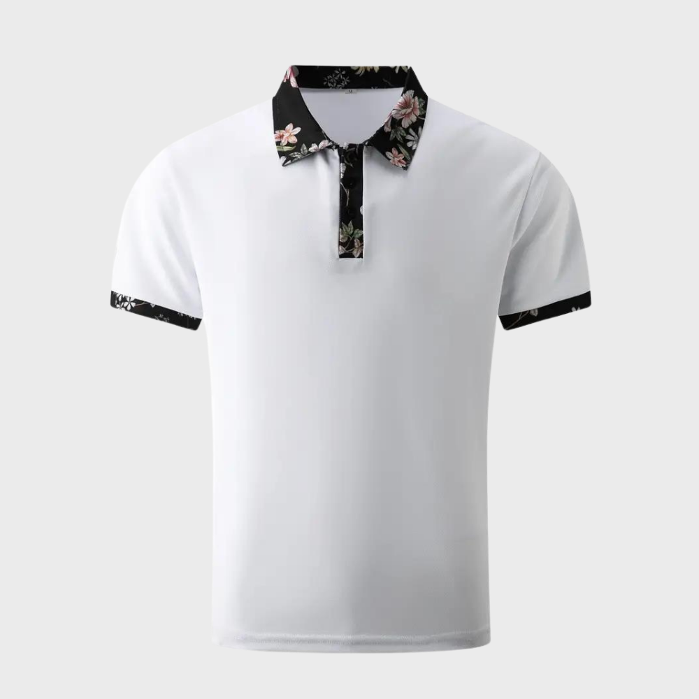 Piet - Herenpoloshirt met bloemenpatroon