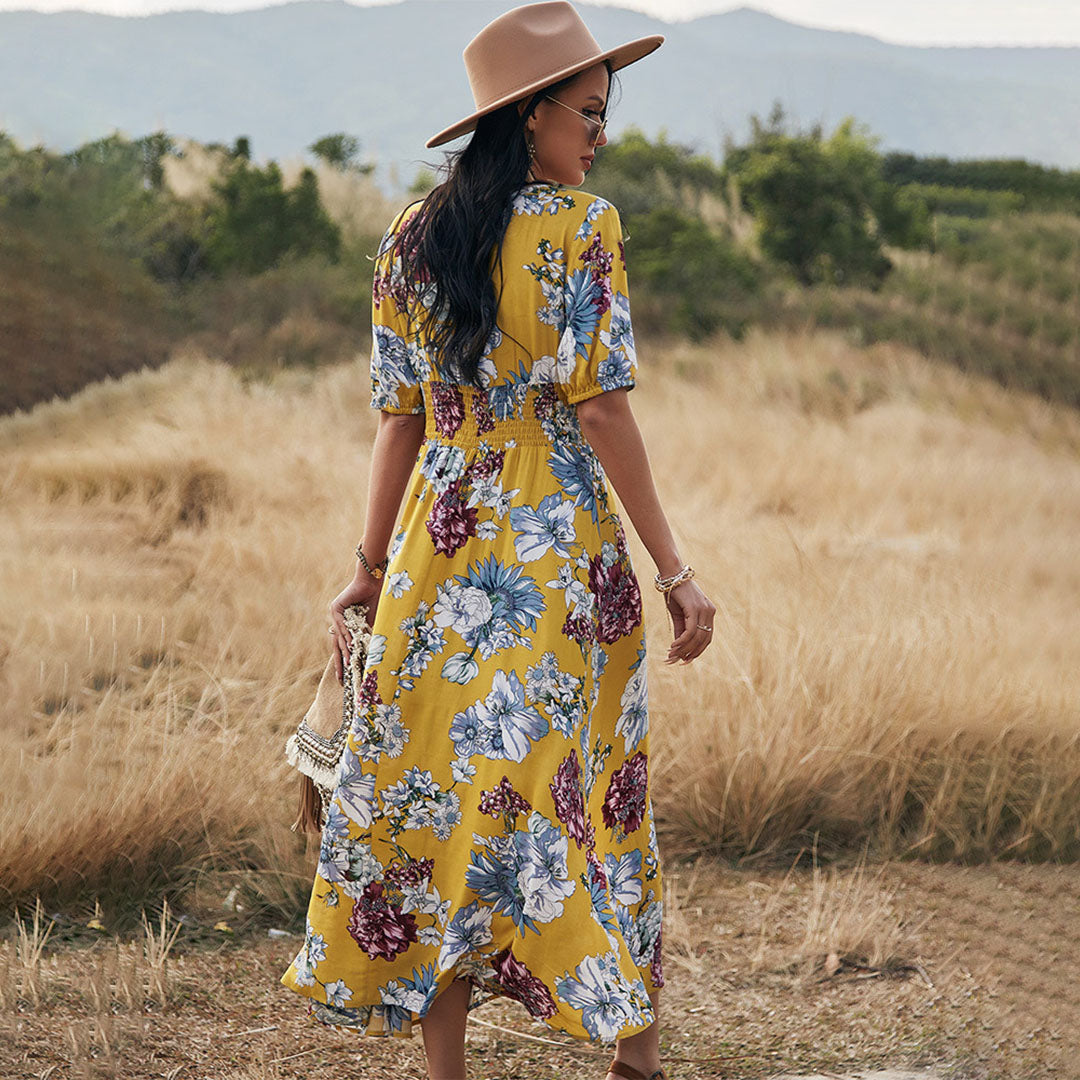 Zomerjurk met bloemenprint van VOORJAAR - Bloei Parijs